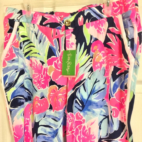 Lilly Pulitzer Pants - Lilly Pulitzer Madeira Pant High Tide Navy Tropicolada